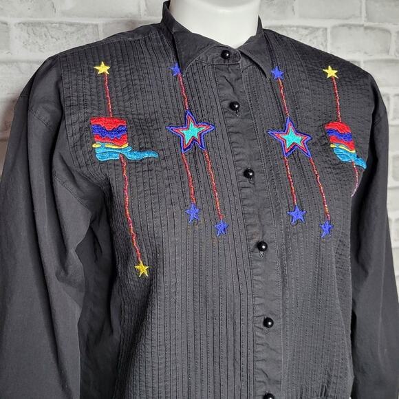 Vintage 1992 Western Embroidered Southwest Canyon Button Up, size Small - Picture 2 of 6